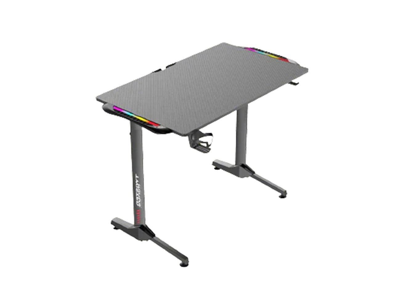 Hero Gaming Chair - Leather Dark Grey + Twisted Minds T Shaped RGB Gaming Desk Hero Gaming Chair - Leather Dark Grey + Twisted Minds T Shaped RGB Gaming Desk